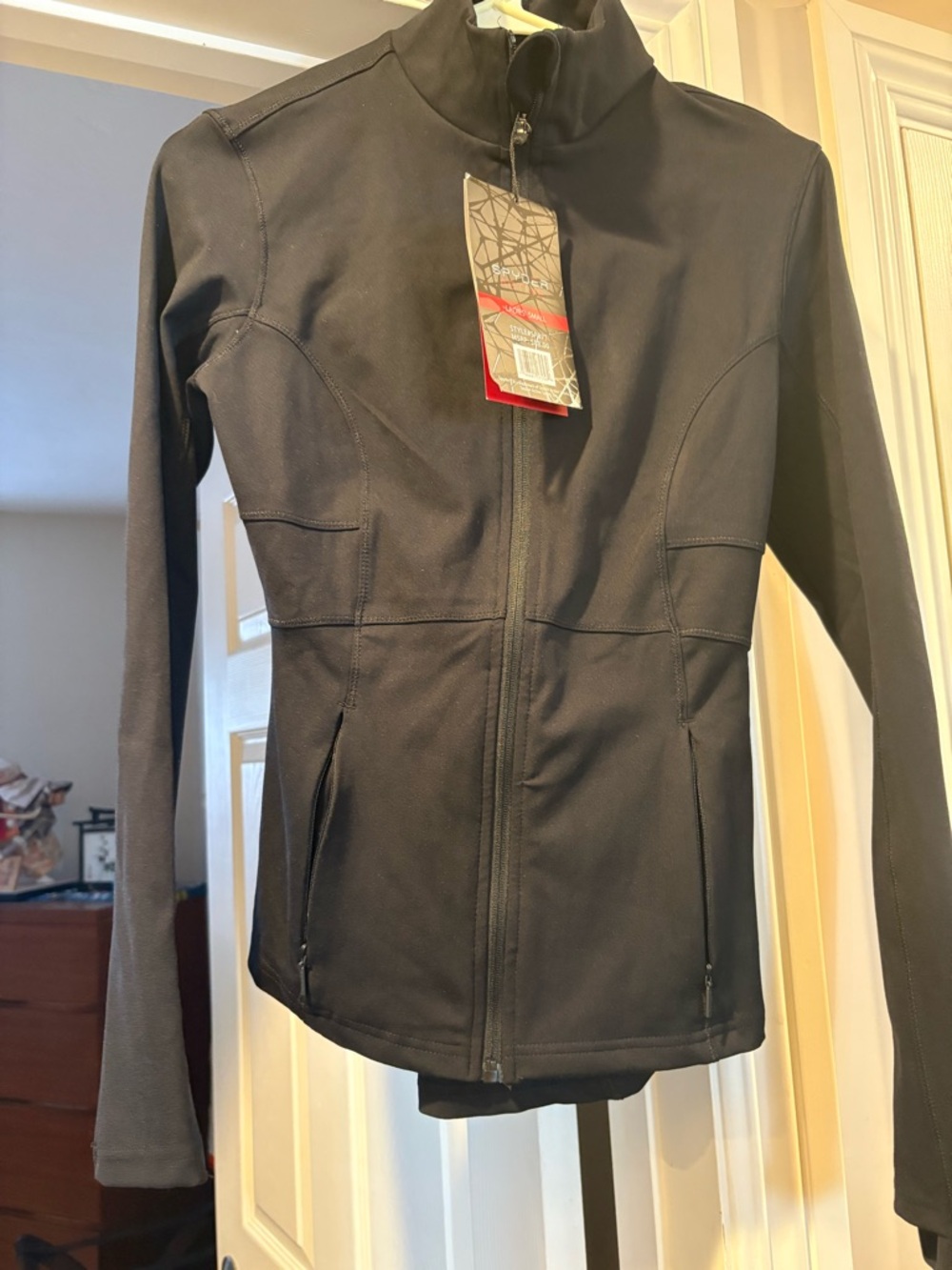 Spyder Black Zip-Up Athletic Jacket